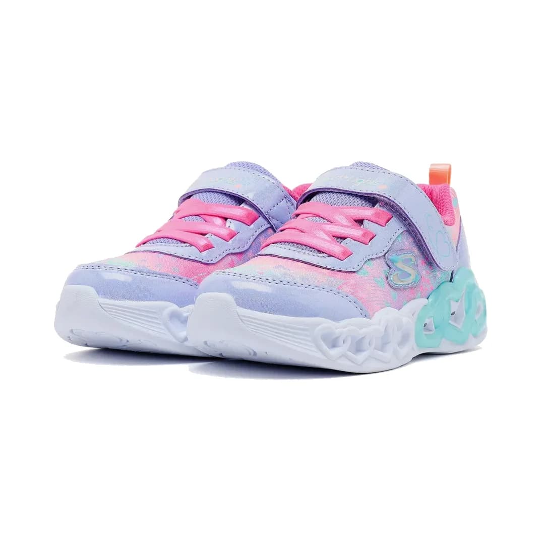 Skechers Infinite Heart Lights - Heart Jewels Küçük Kız Çocuk Mor Işıklı Spor Ayakkabı · 303261N-LVMT (3/6)