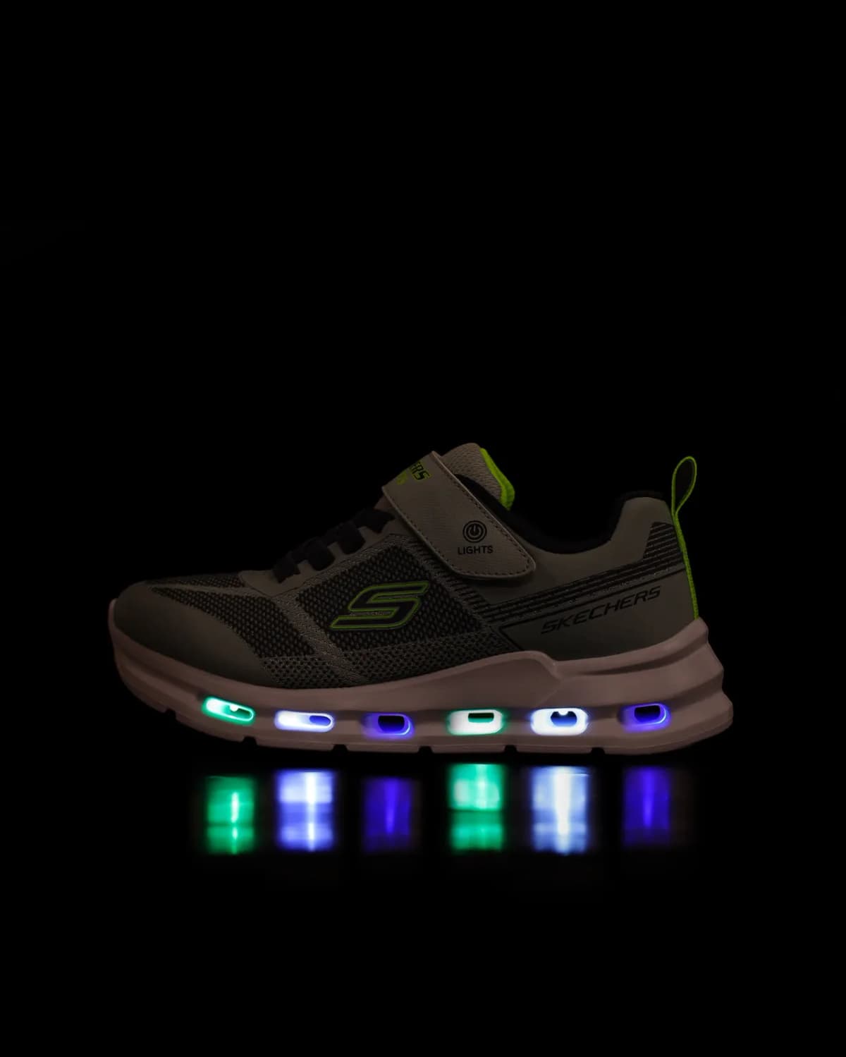 Skechers Glide-step Lights Büyük Erkek Çocuk Gri Işıklı Spor Ayakkabı · 400240L-GYLM (6/6)