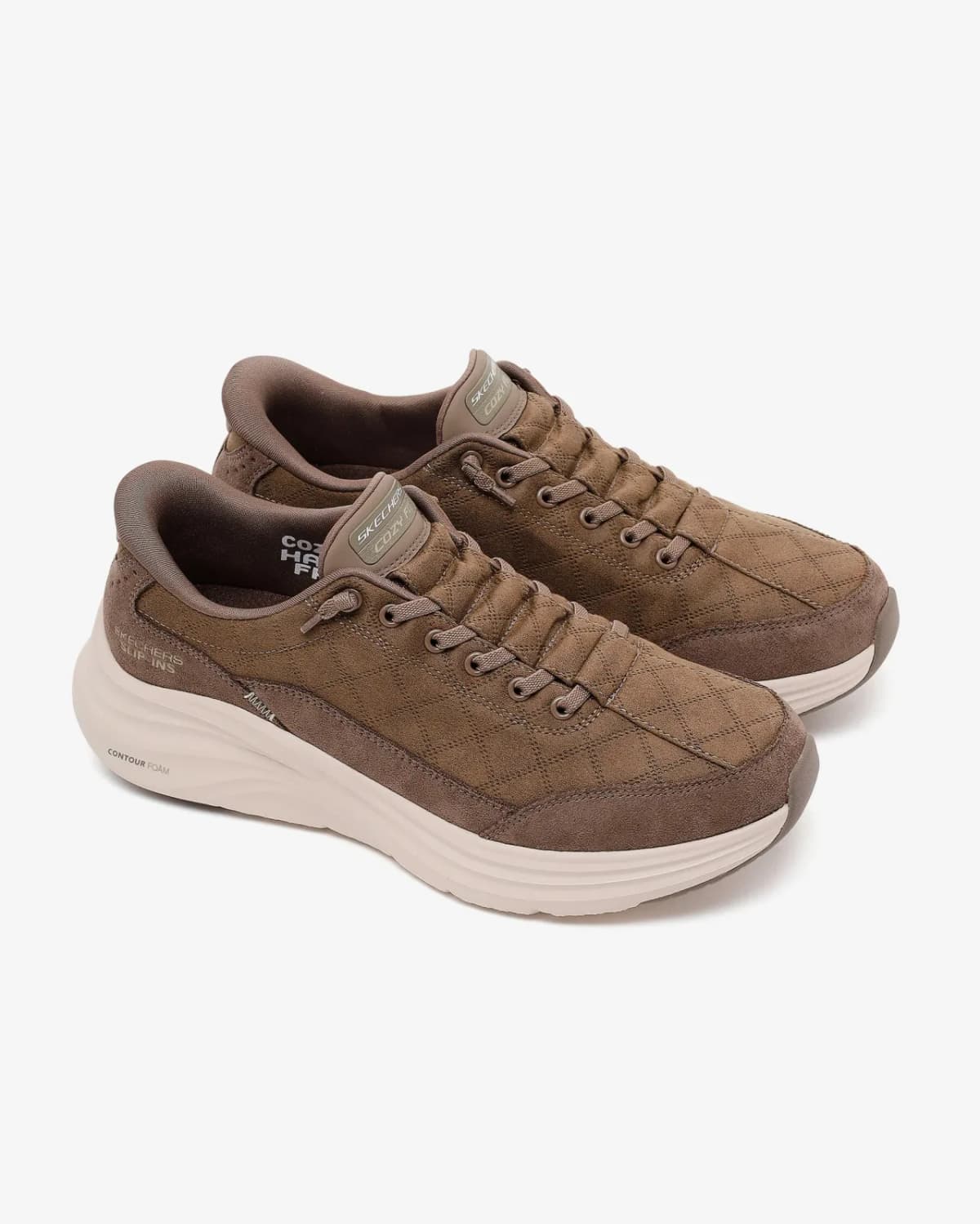 Skechers Contour Foam - Calvoro - Cozy Fit Erkek Bej Spor Ayakkabı · 233290-DKTP (6/7)