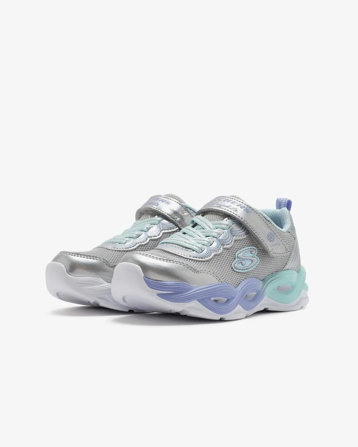 Skechers Twisty Glow Büyük Kız Çocuk Gri Işıklı Spor Ayakkabı · 303717L-SMLT (9/9)