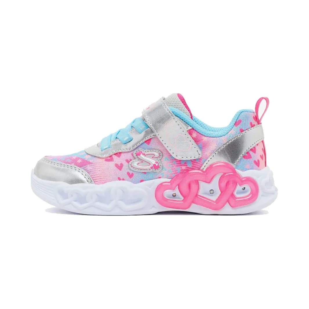 Skechers Infinite Heart Lights - Heart Jewels Küçük Kız Çocuk Gri Işıklı Spor Ayakkabı · 303261N-SMLT (2/6)