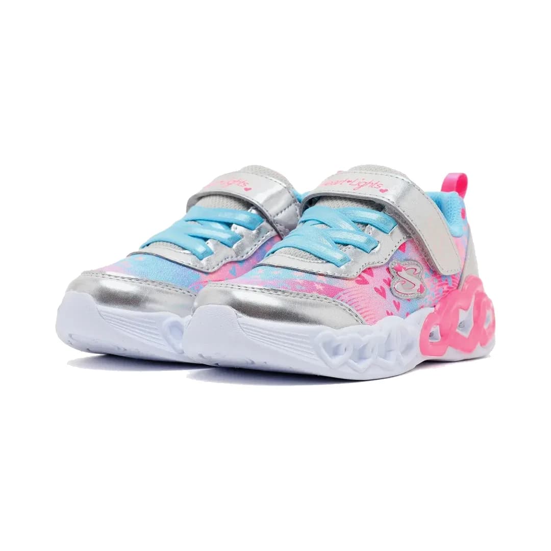 Skechers Infinite Heart Lights - Heart Jewels Küçük Kız Çocuk Gri Işıklı Spor Ayakkabı · 303261N-SMLT (3/6)