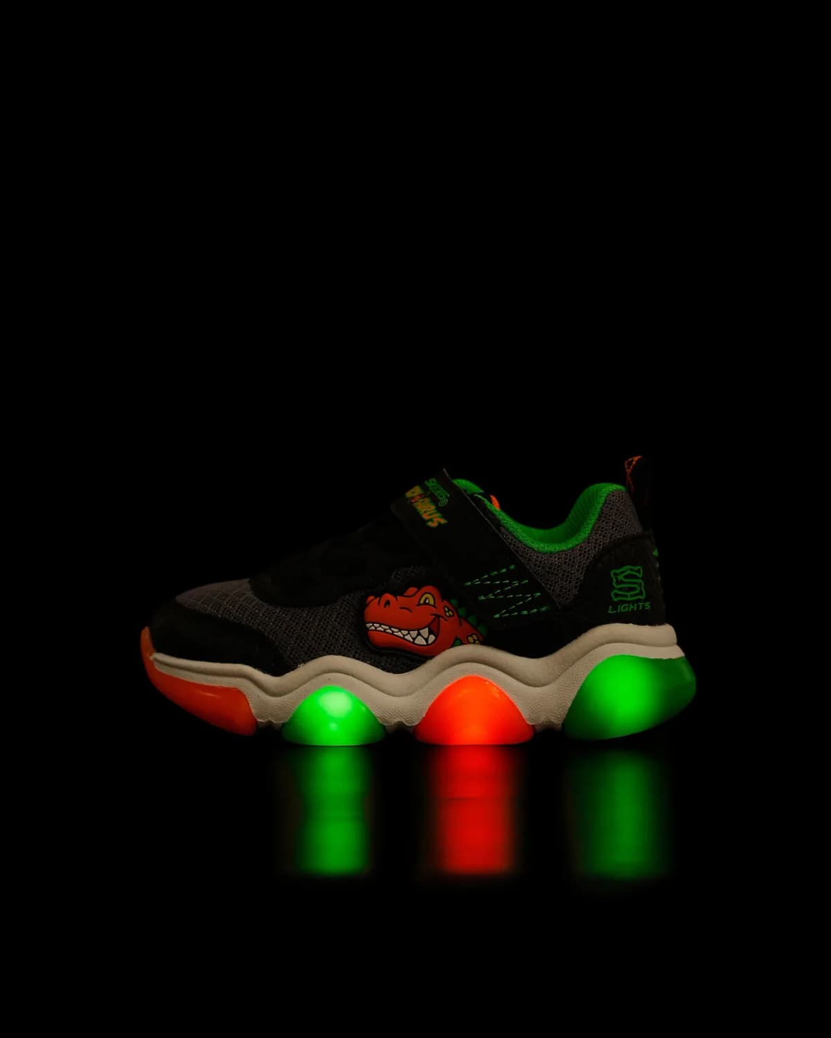 Skechers Mighty Glow 2.0 - Dino Bolt Küçük Erkek Çocuk Siyah Işıklı Spor Ayakkabı · 403501N-BKOR (6/6)