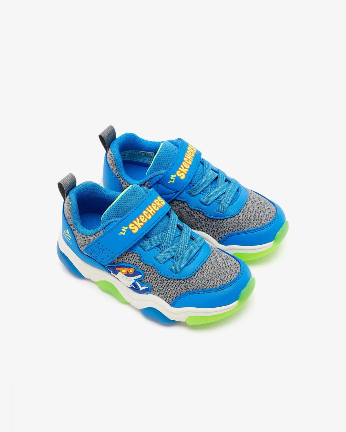 Skechers Mighty Glow 2.0 - Dino Bolt Küçük Erkek Çocuk Mavi Işıklı Spor Ayakkabı · 403501N-BLGY (5/6)