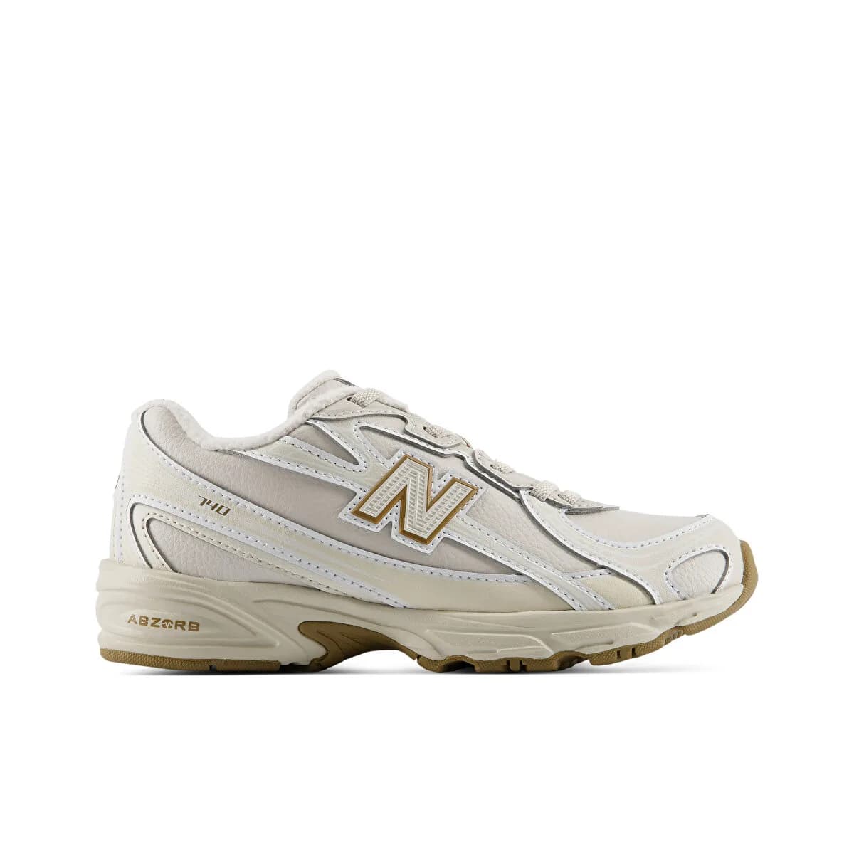 New Balance 740 Bungee Lace Beyaz Unisex Çocuk Sneaker — Bej