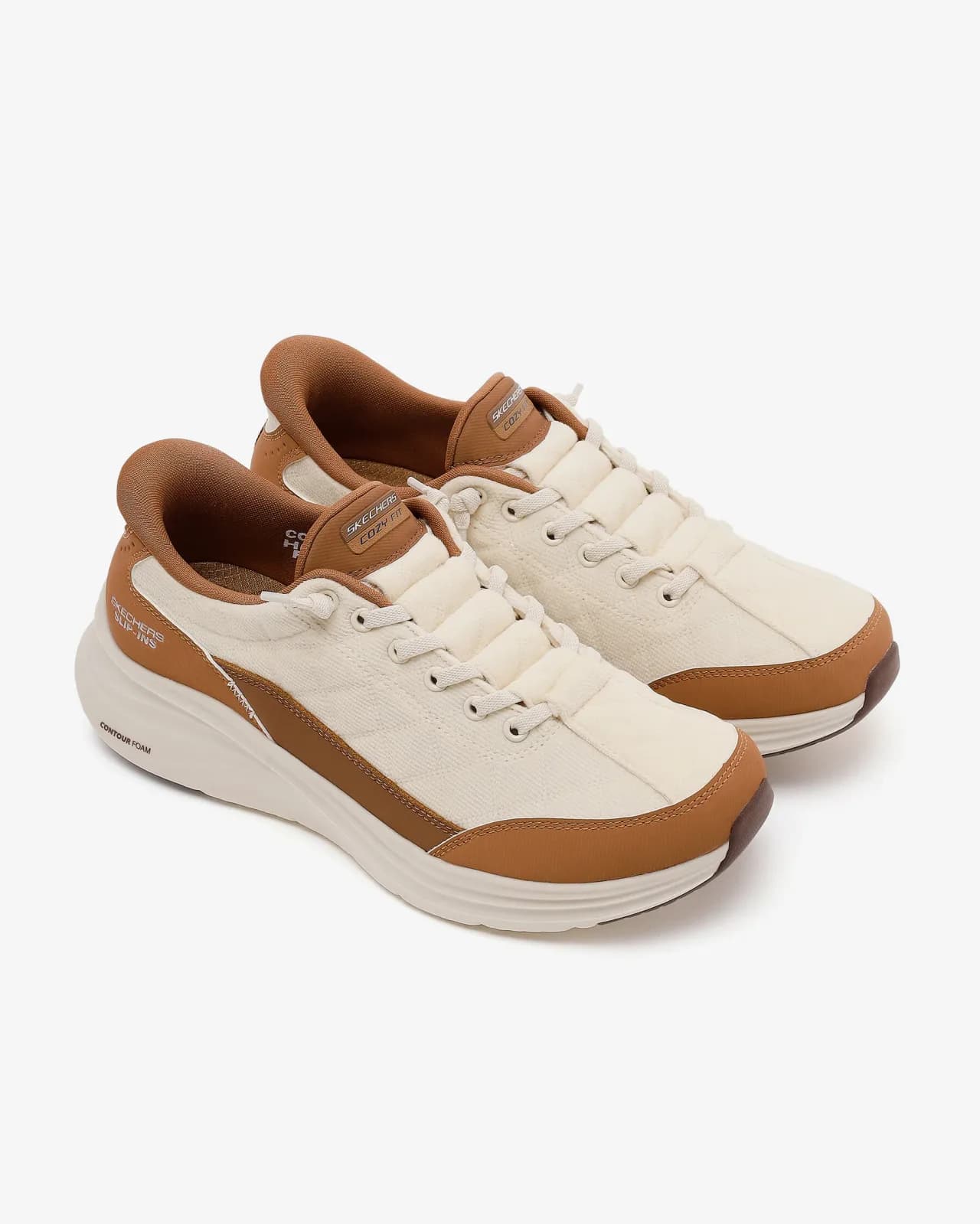 Skechers Contour Foam - Luxe Comfort - Cozy Fit Kadın Bej Spor Ayakkabı · 150417-NTBR (6/6)