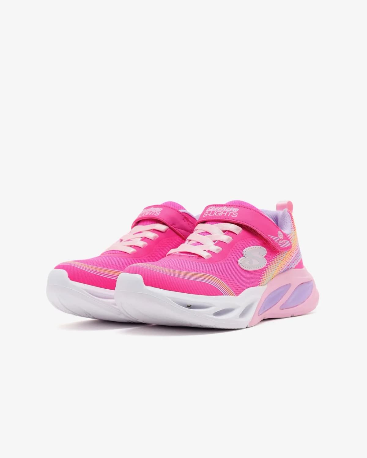 Skechers Cosmic Glow - Rainbow Beam Büyük Kız Çocuk Pembe Işıklı Spor Ayakkabı · 303709L-PKMT (3/6)