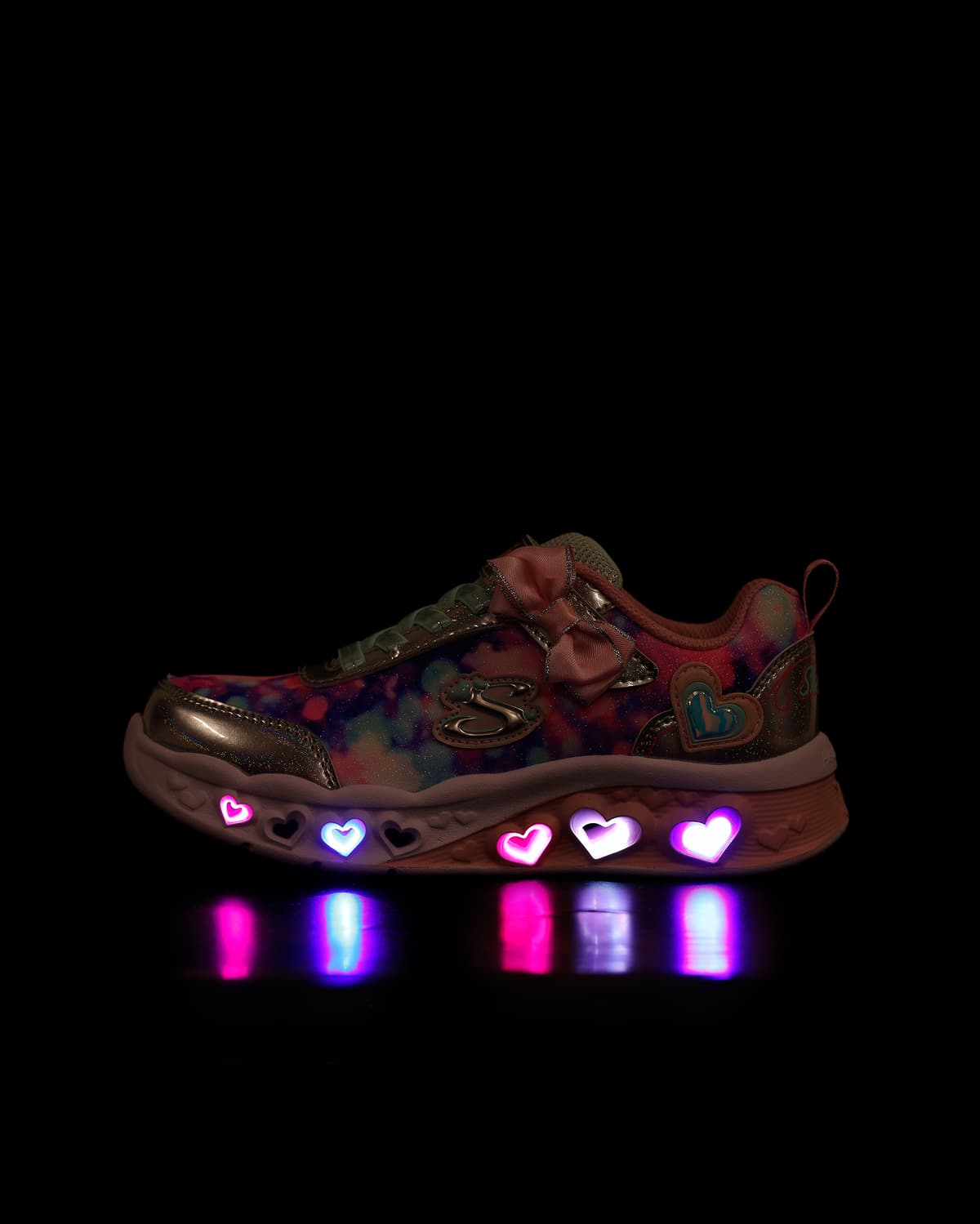 Skechers Flutter Heart Lights - Blurred Love Büyük Kız Çocuk Gri Işıklı Spor Ayakkabı — Çok Renkli · 303255L-SLLP (6/6)