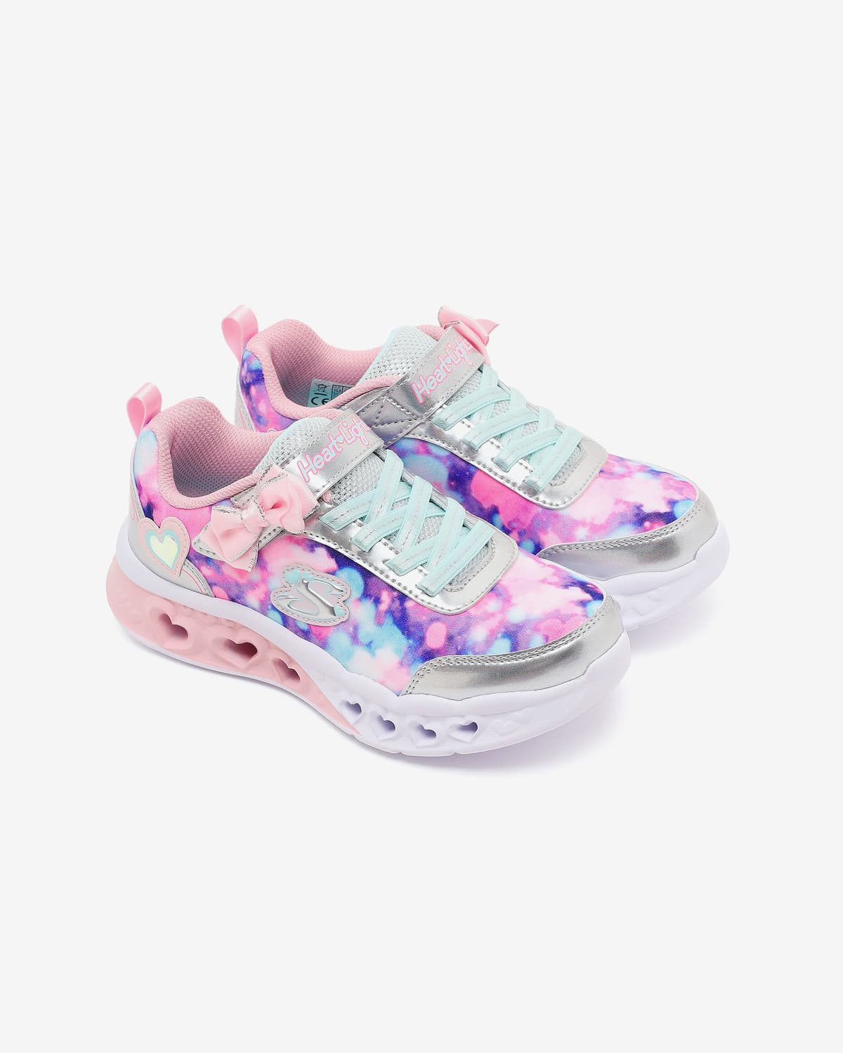 Skechers Flutter Heart Lights - Blurred Love Büyük Kız Çocuk Gri Işıklı Spor Ayakkabı — Çok Renkli · 303255L-SLLP (5/6)