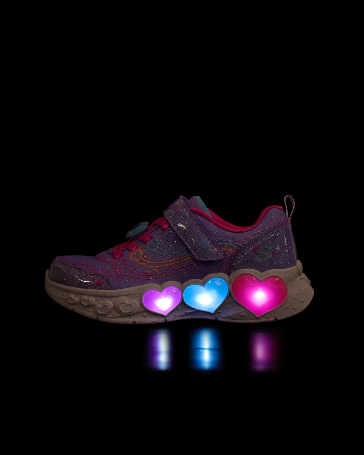 Skechers Enchanted Heart Lights Büyük Kız Çocuk Mor Işıklı Spor Ayakkabı · 303266L-LVMT (6/6)