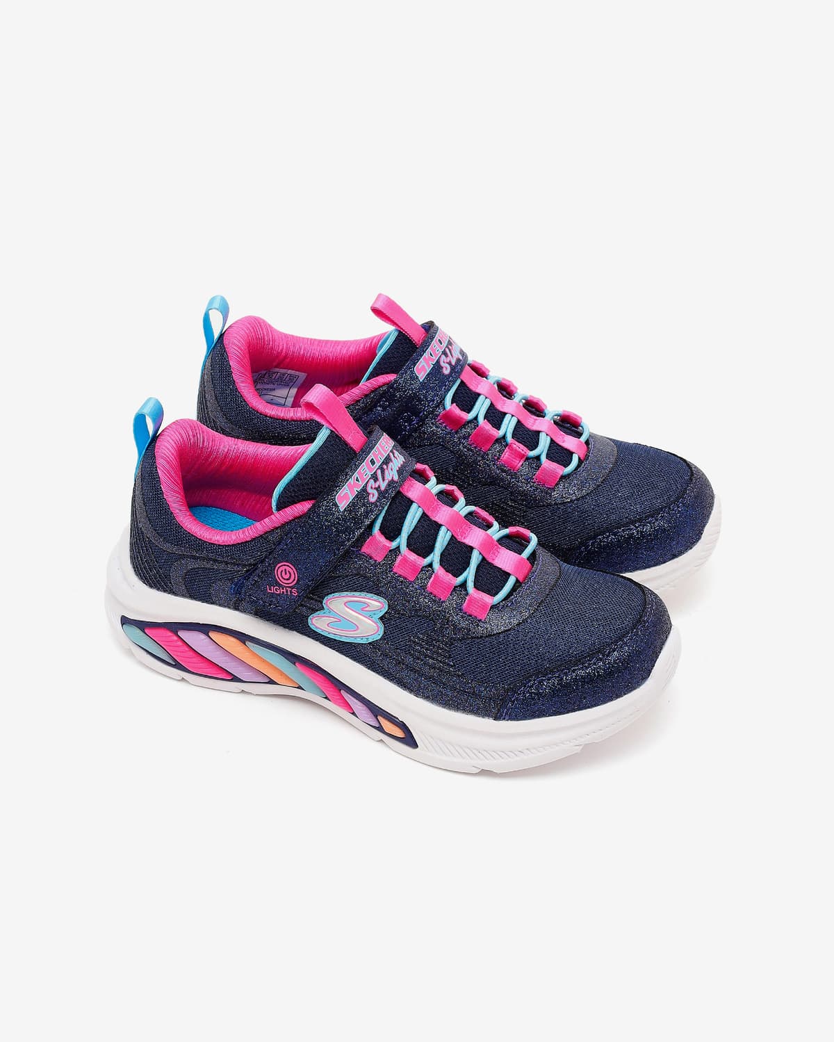 Skechers Rainbow Cruisers-glitzy Glow Büyük Kız Çocuk Lacivert Işıklı Spor Ayakkabı — Mavi · 303726L-NVMT (5/5)