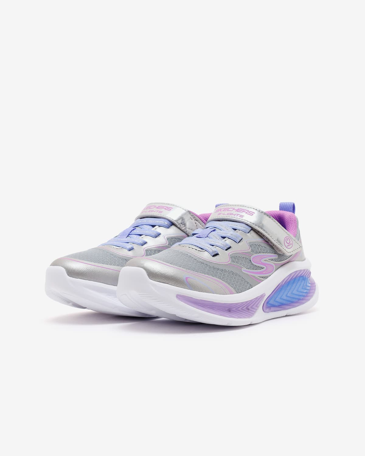 Skechers Cosmic Glow 2.0 Büyük Kız Çocuk Gri Işıklı Spor Ayakkabı · 303737L-SMLT (3/6)