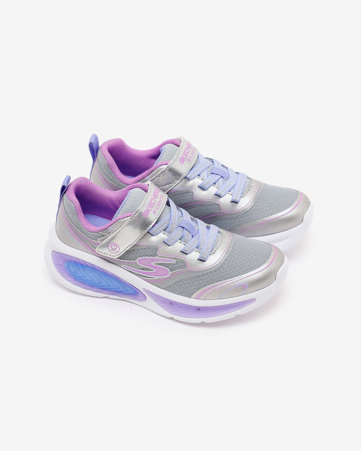 Skechers Cosmic Glow 2.0 Büyük Kız Çocuk Gri Işıklı Spor Ayakkabı · 303737L-SMLT (5/6)