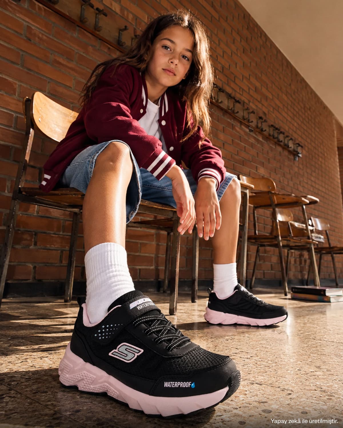 Skechers Elite Sport Tread - Camp Rage Büyük Kız Çocuk Siyah Su Geçirmez Spor Ayakkabı · 319260L-BKLP (3/6)