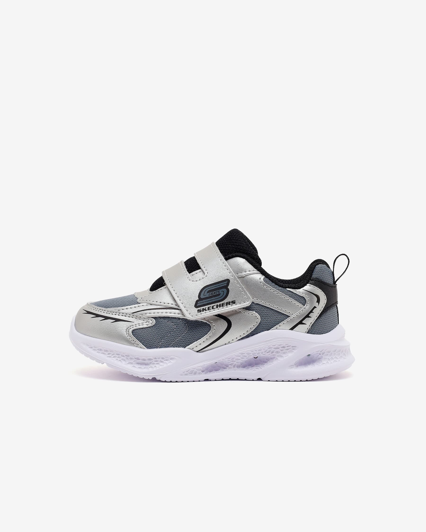 Skechers Meteor-lights - Glow Spike Küçük Erkek Çocuk Gri Işıklı Spor Ayakkabı