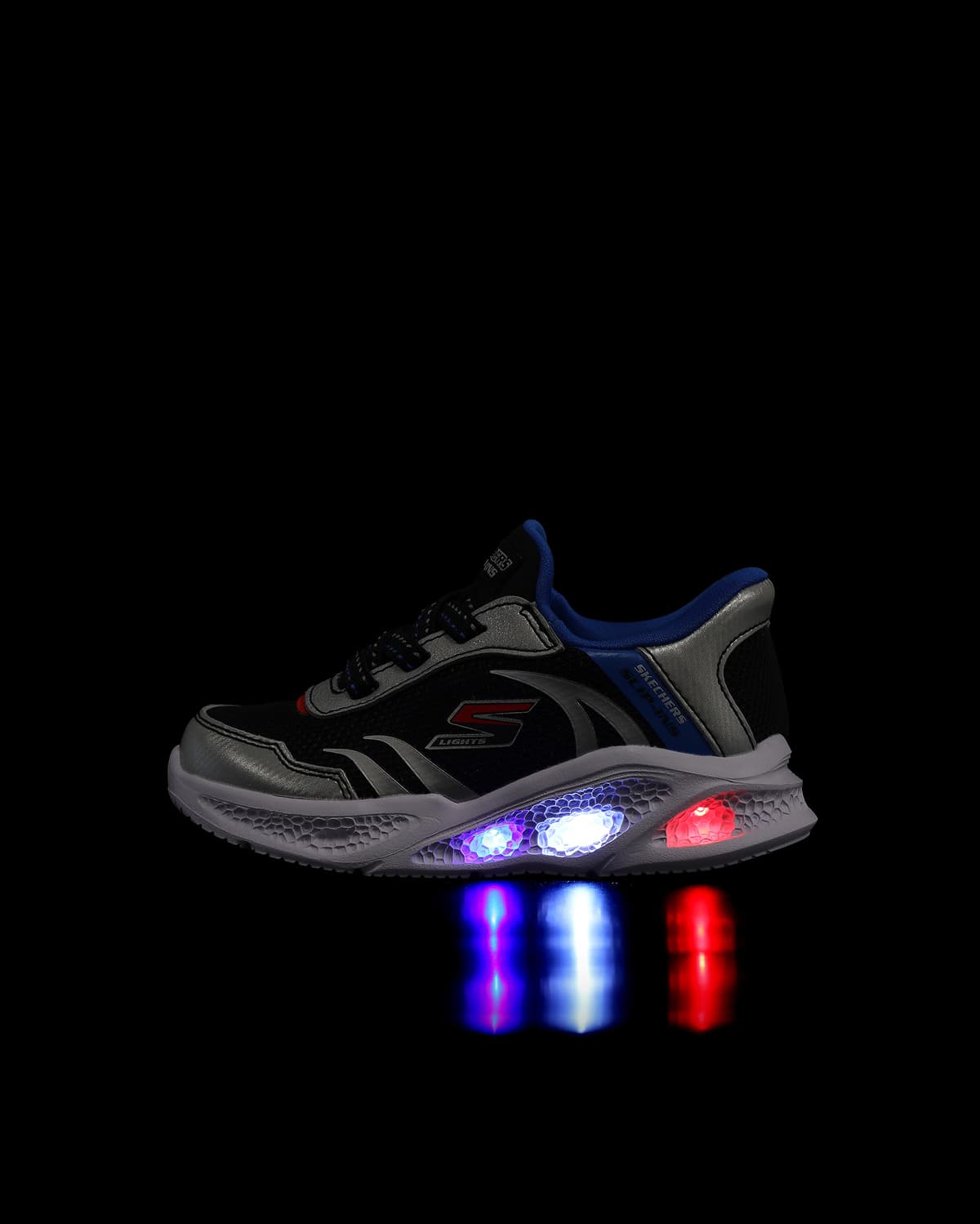 Skechers Meteor-lights - Brisk-beams Küçük Erkek Çocuk Gri Işıklı Spor Ayakkabı · 403848N-SLBK (9/9)