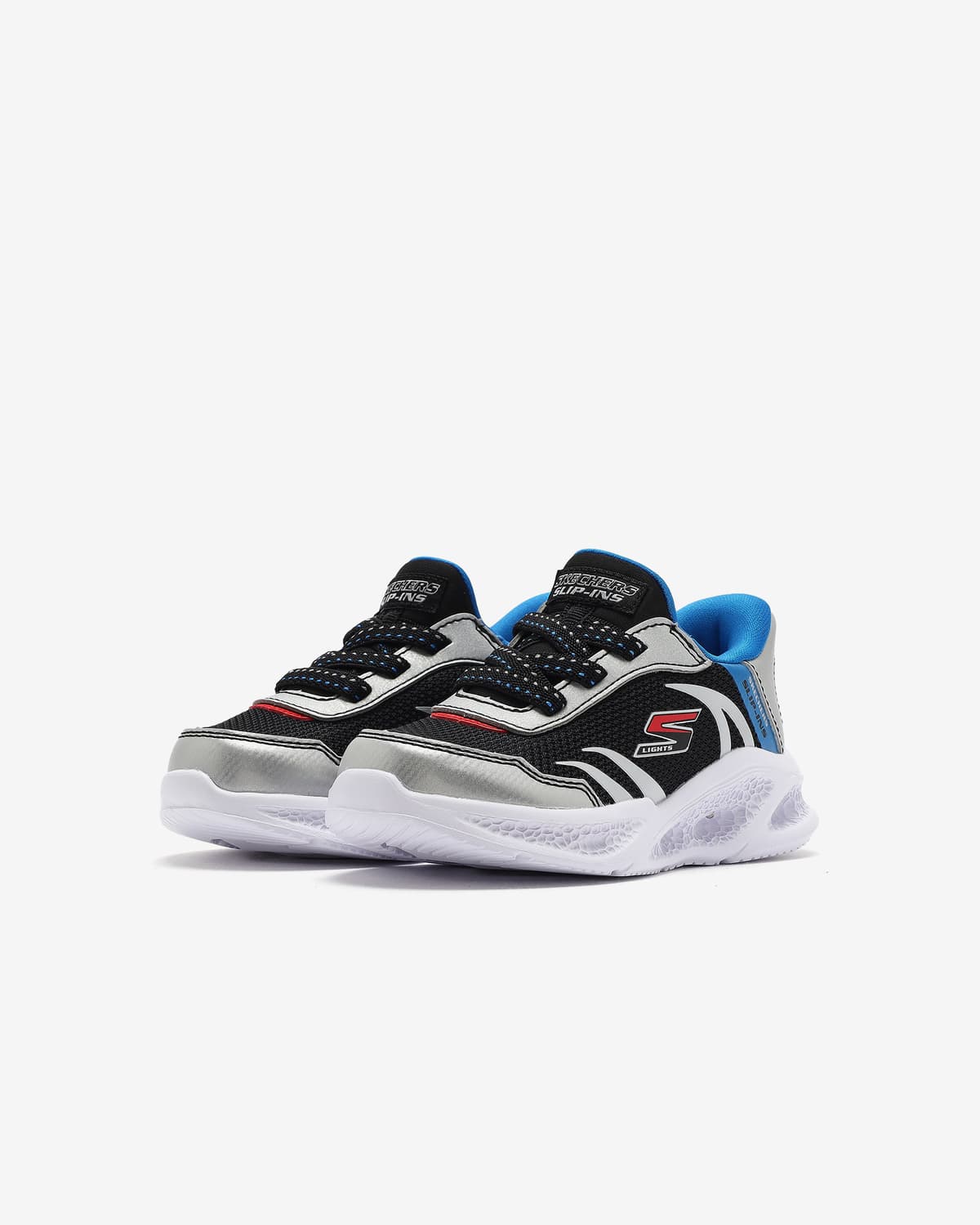 Skechers Meteor-lights - Brisk-beams Küçük Erkek Çocuk Gri Işıklı Spor Ayakkabı · 403848N-SLBK (4/9)