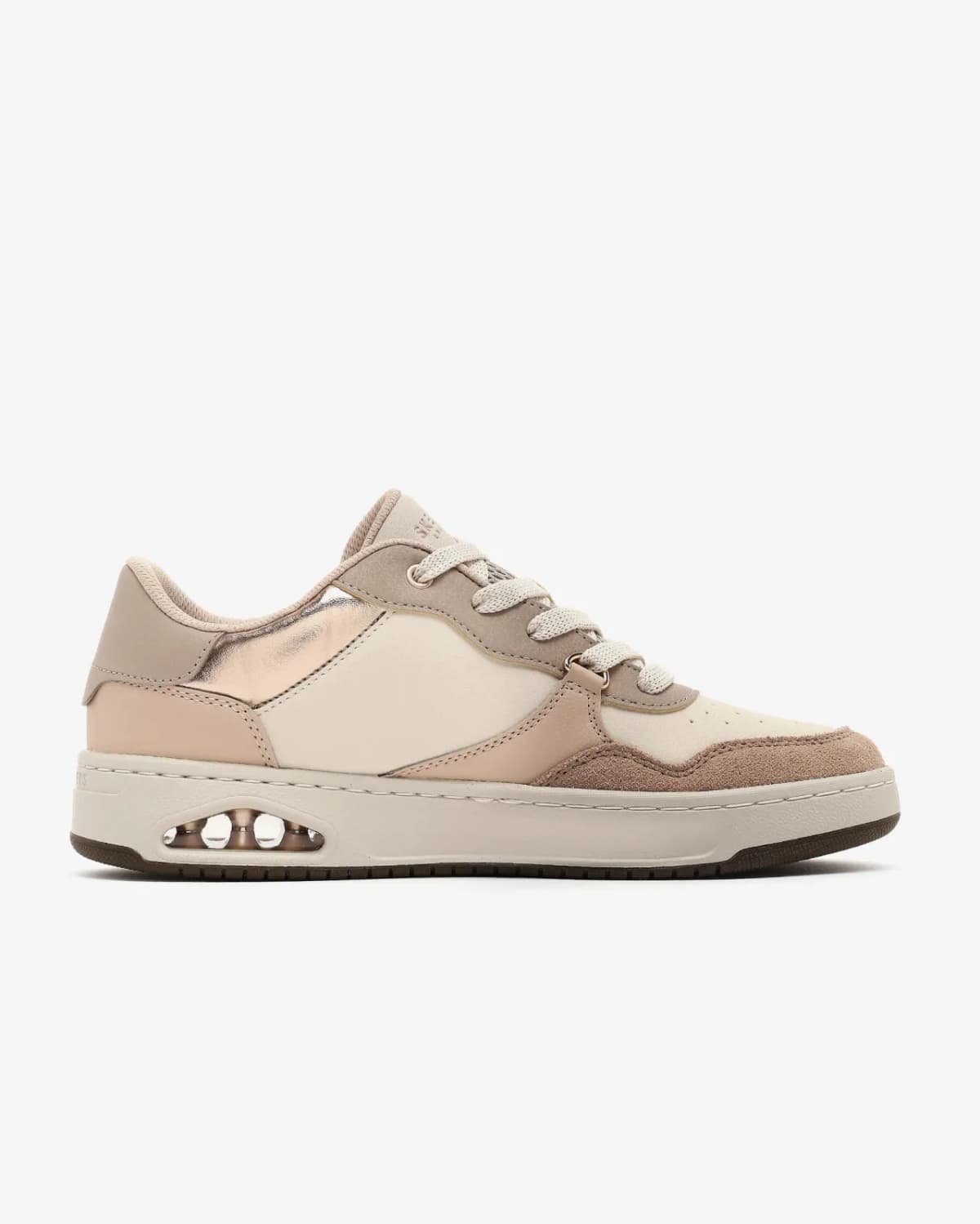 Skechers Uno Ctl Subtle Shimmer Kadın Bej Sneakers — Beyaz