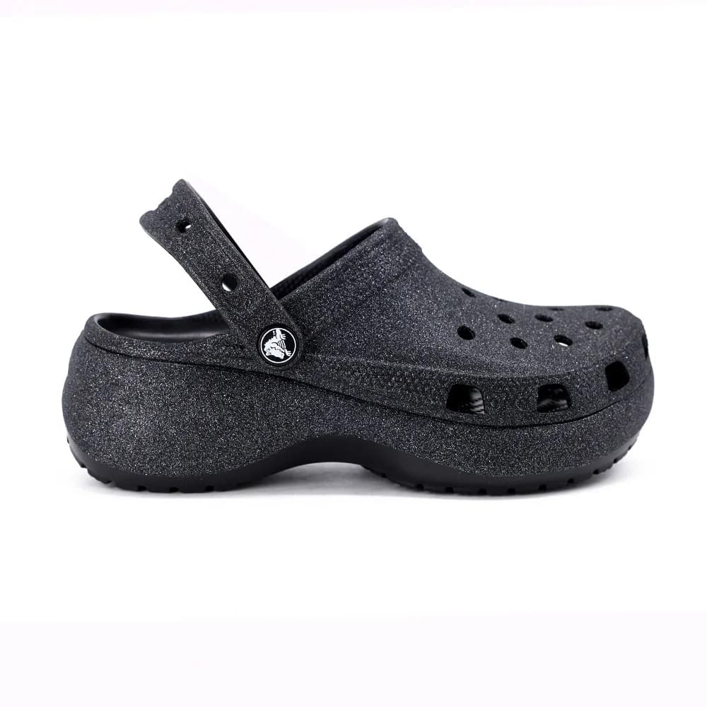 Crocs Classic Platform Glitter Clogw Kadın Terlik Siyah