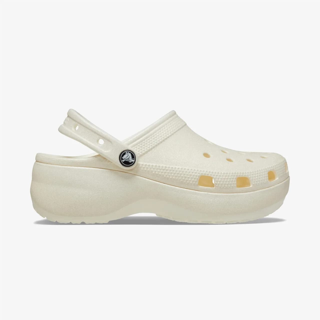 Crocs Classic Platform Glitter Clog Kadın Krem Sandalet