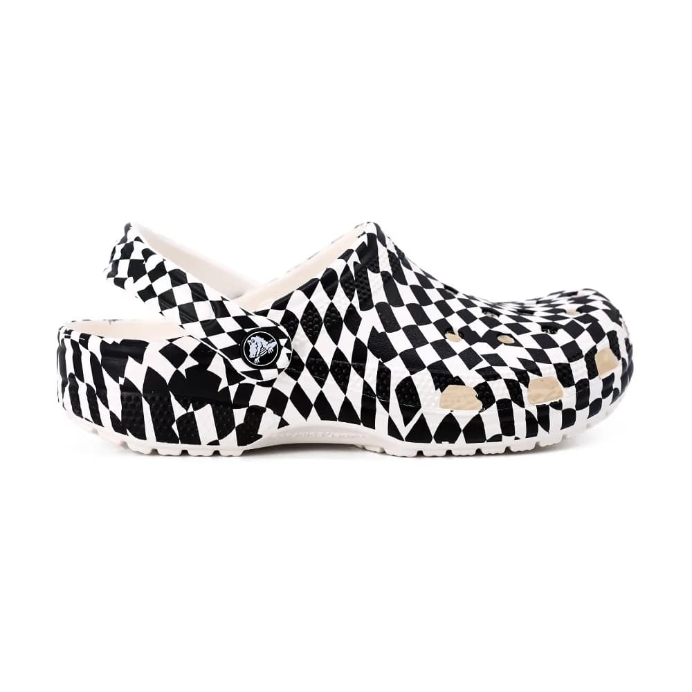 Crocs Warped Checker Kadın Terlik Siyah Beyaz