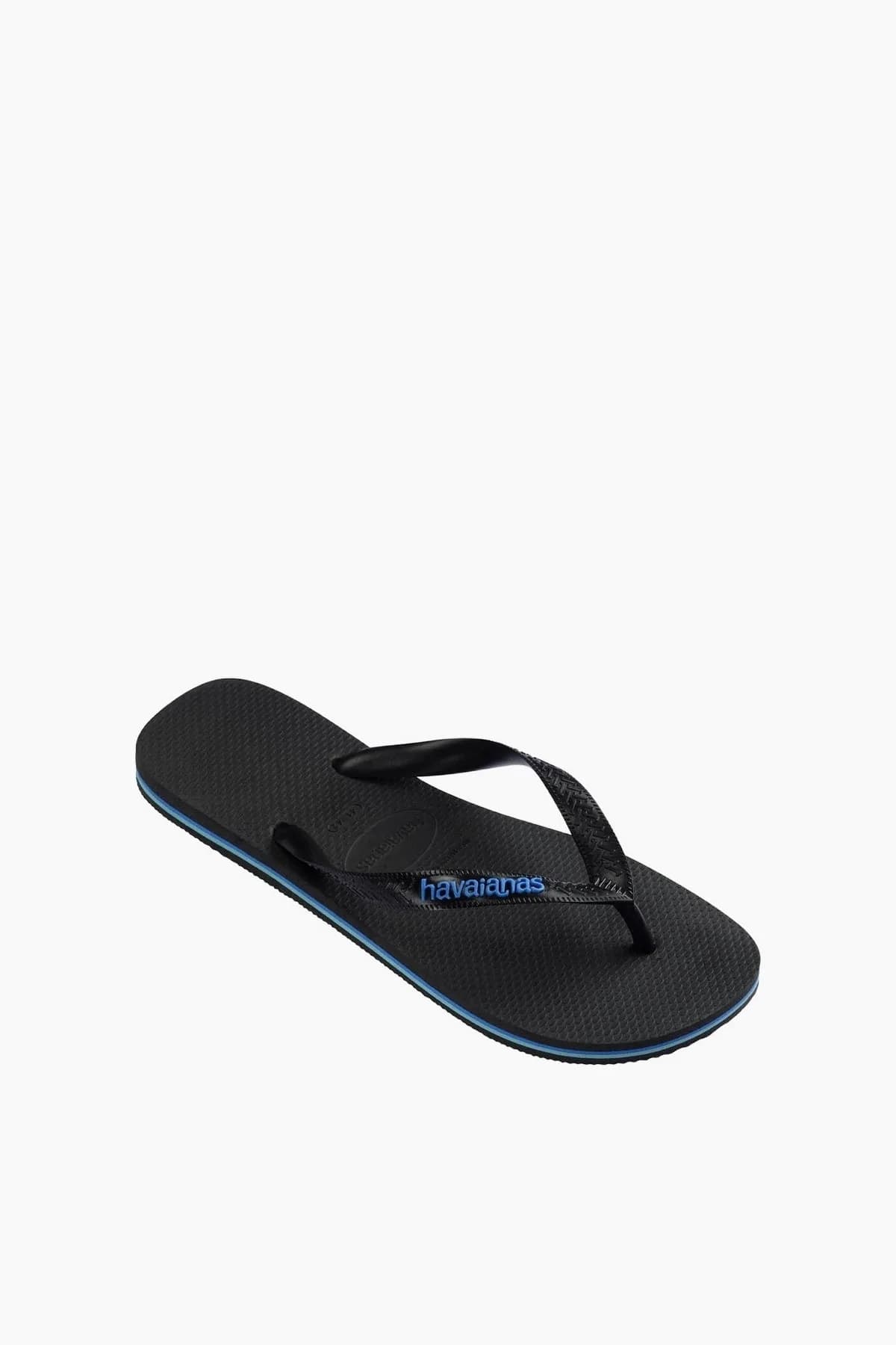 Havaianas Erkek Logo Filette Terlik Siyah/mavi
