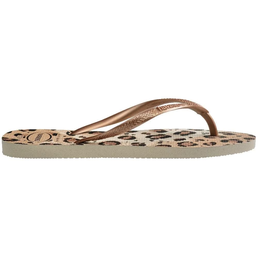 Havaianas Slim Animals Kadın Terlik - Leopar — Kahverengi