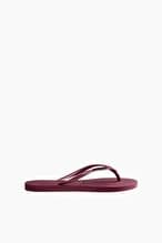 Havaianas Kadın Slim Logo Metallic Terlik Bordo — Gri