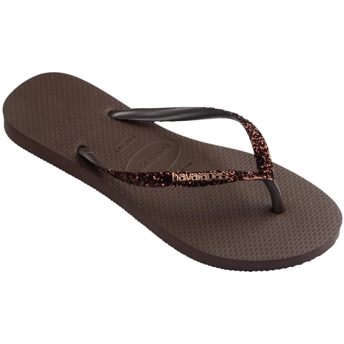 Havaianas Slim Glitter II FC Kadın Terlik - Koyu Kahve