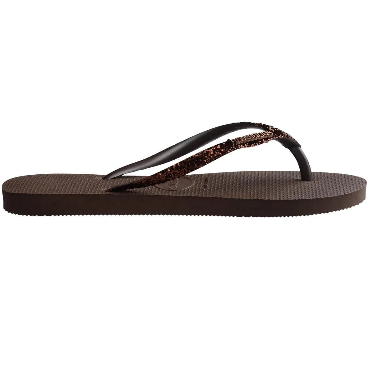 Havaianas Slim Glitter II FC Kadın Terlik - Koyu Kahve — Kahverengi