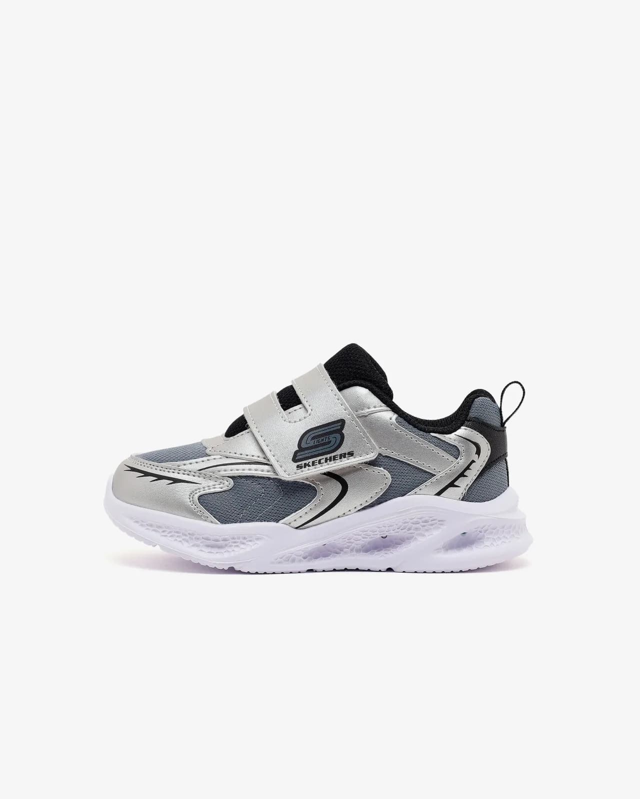 Skechers Meteor-lights - Glow Spike Küçük Erkek Çocuk Gri Işıklı Spor Ayakkabı
