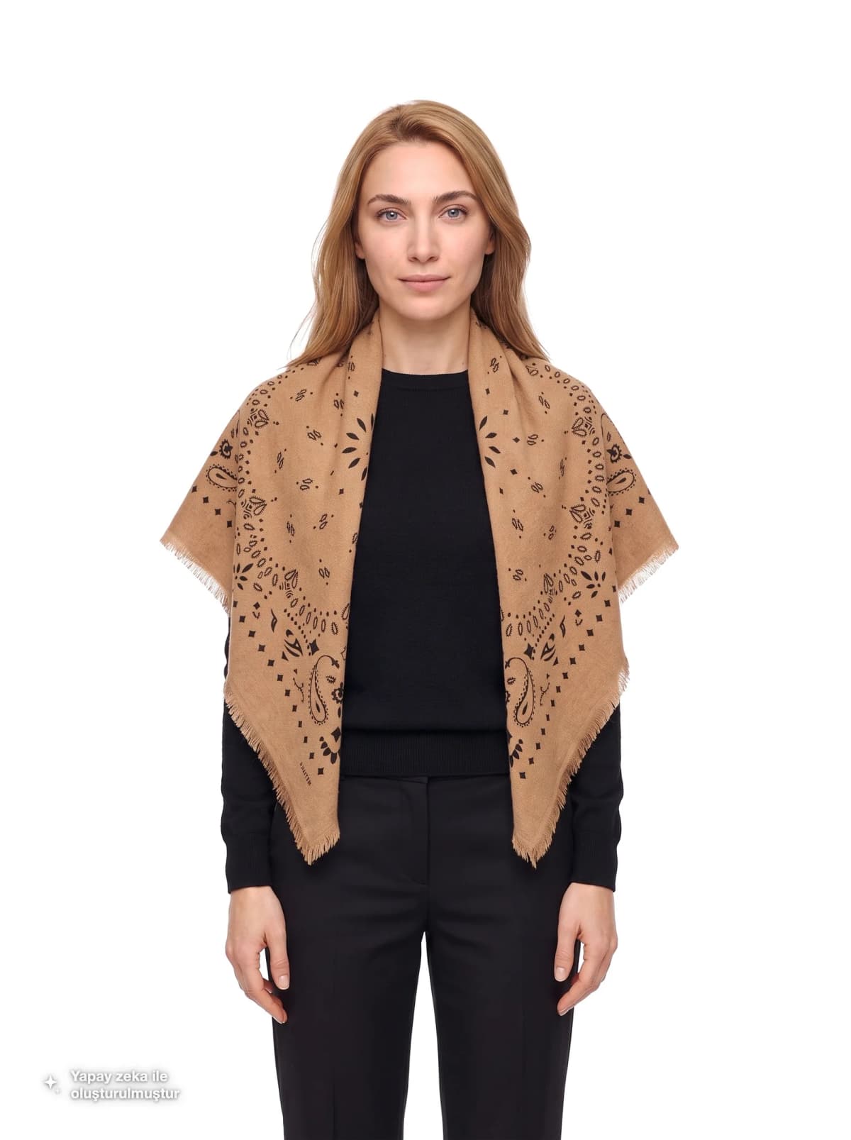 Kujten Hachiko Large Camel Kadın Kaşmir Şal — kadin Şal & Eşarp