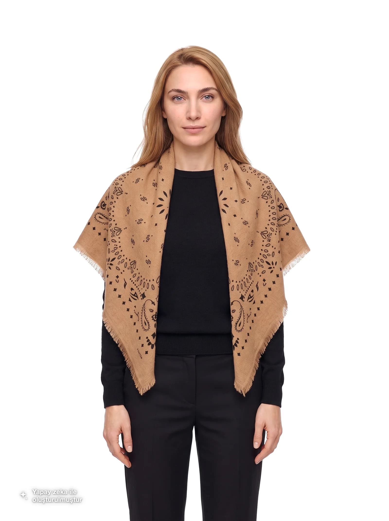 Kujten Hachiko Large Camel Kadın Kaşmir Şal — kadin Şal & Eşarp