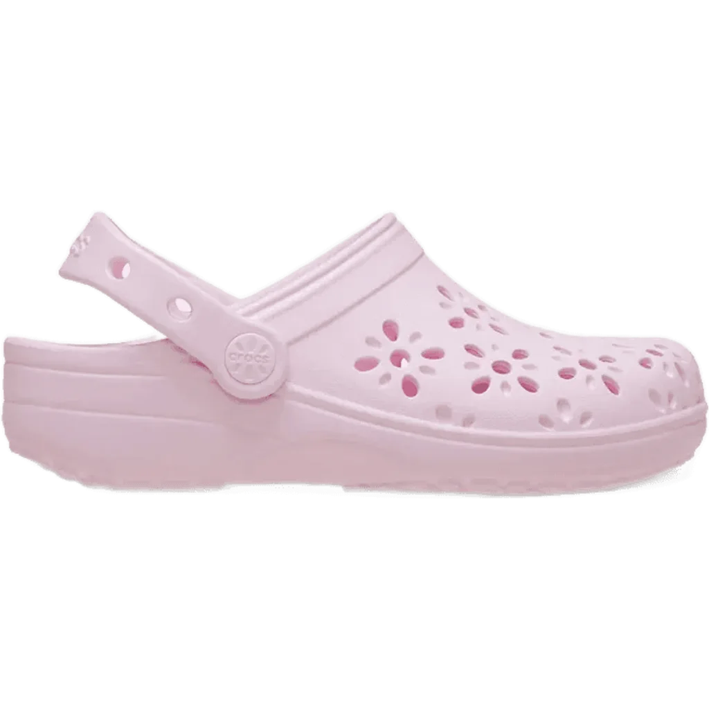 Crocs Classic Floral Cut Out Clog Çocuk Pembe Terlik