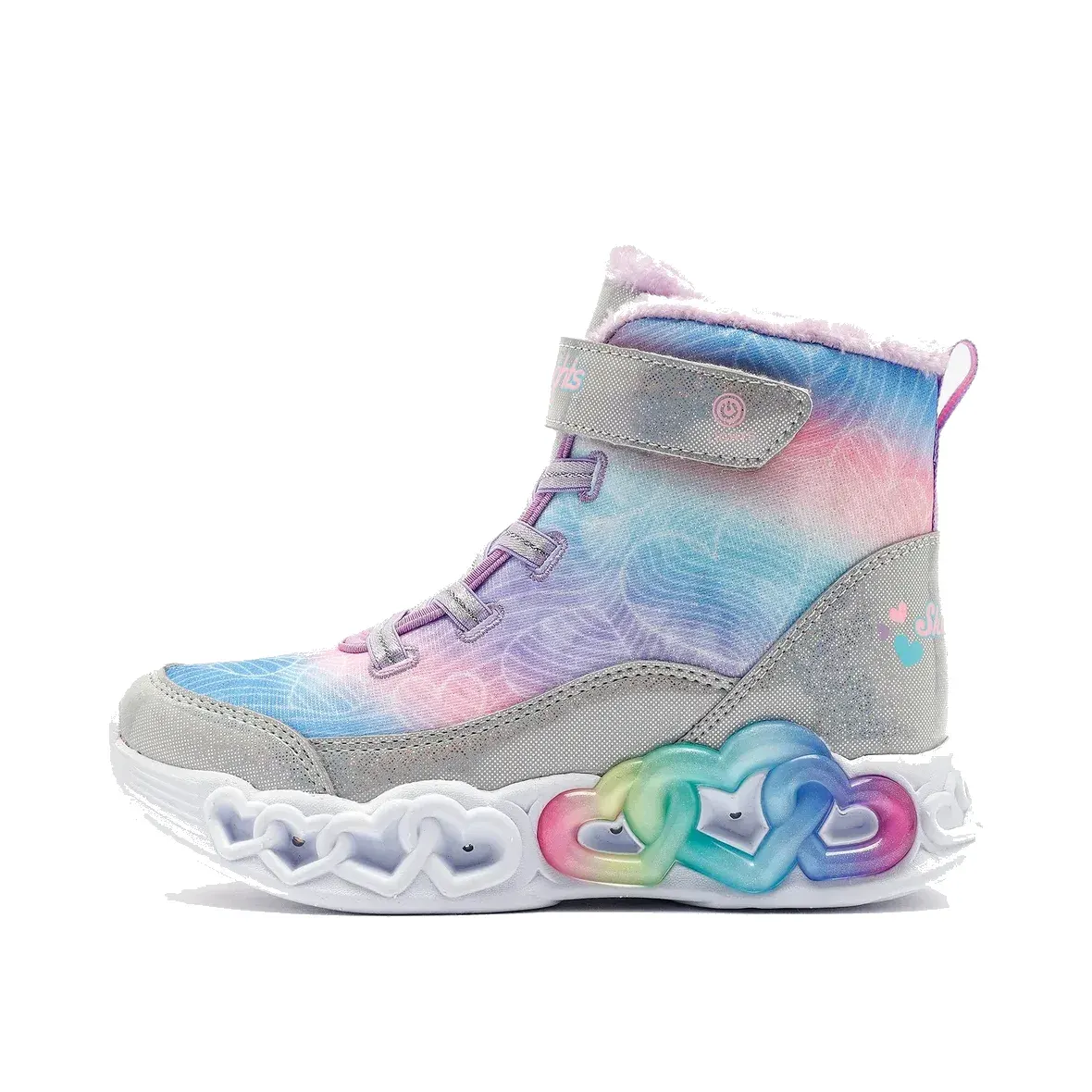 Skechers Infinite Heart Lights - Lovin Hearts Büyük Kız Çocuk Gri Işıklı Bot — Çok Renkli