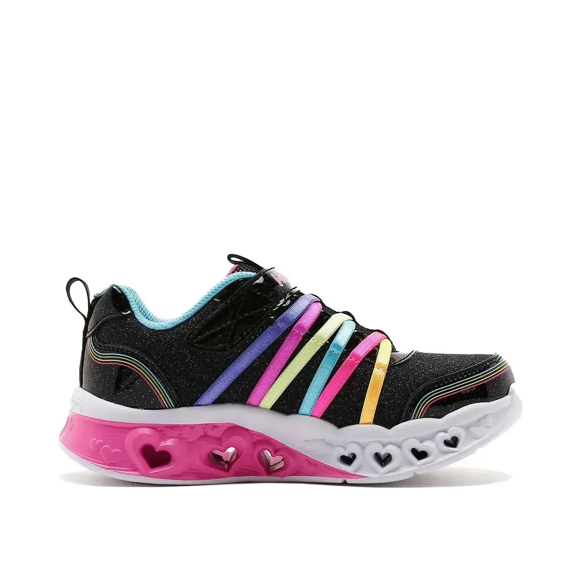 Skechers Flutter Heart Lights - Rainbow Bestie Spor Ayakkabı Siyah