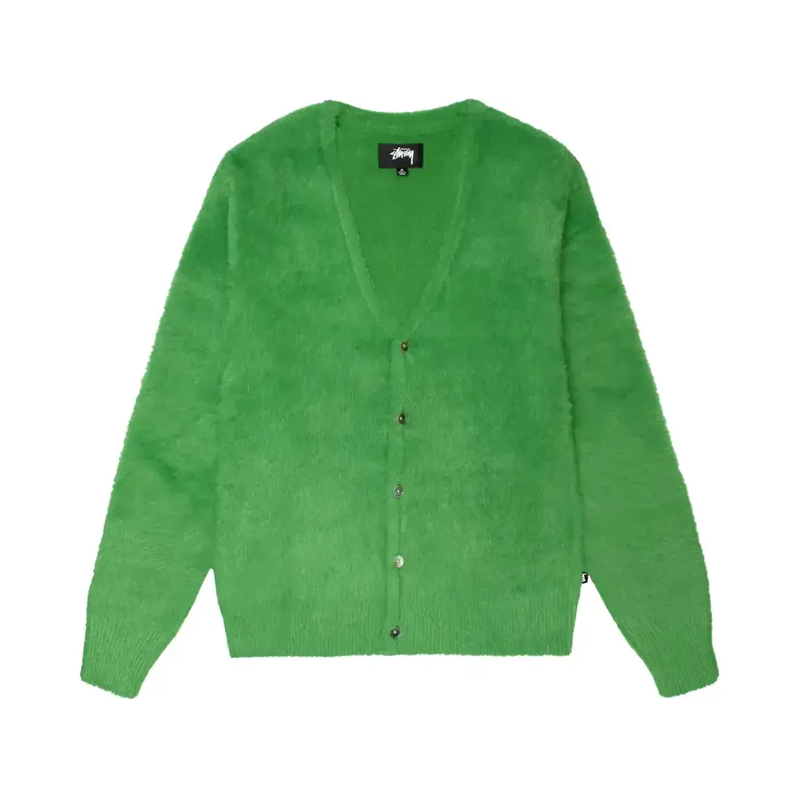 Stussy Shaggy Cardigan 'Kelly Green' — T-shirt & Sweatshirt, Yeşil