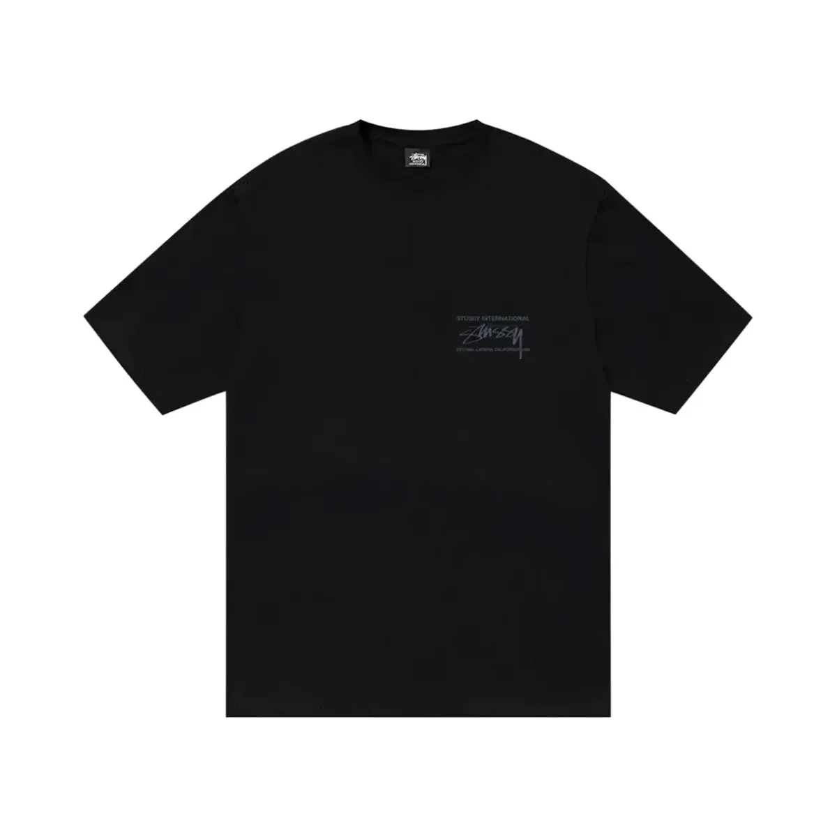 Stussy Smooth International Tee 'Black' — T-shirt & Sweatshirt, Siyah