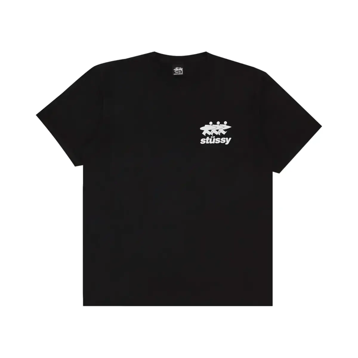 Stussy Surf Walk Pig Dyed Tee 'Black' — T-shirt & Sweatshirt, Siyah