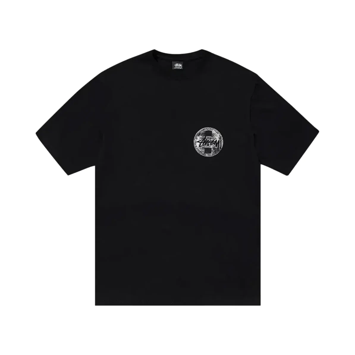 Stussy Dot Stamp Tee 'Black' — T-shirt & Sweatshirt, Siyah