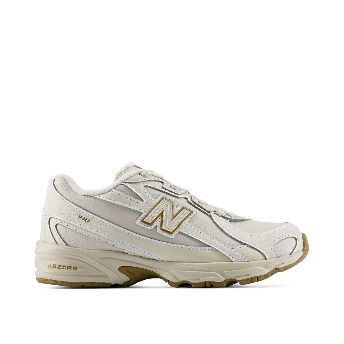 New Balance 740 Bungee Lace Beyaz Unisex Çocuk Sneaker — Bej