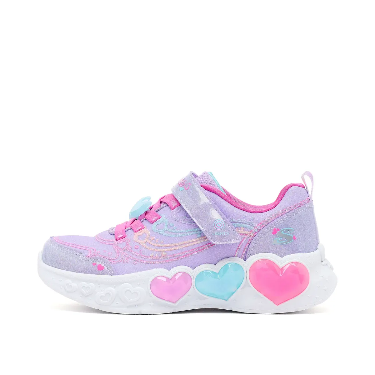 Skechers Enchanted Heart Lights Büyük Kız Çocuk Mor Işıklı Spor Ayakkabı · 303266L-LVMT
