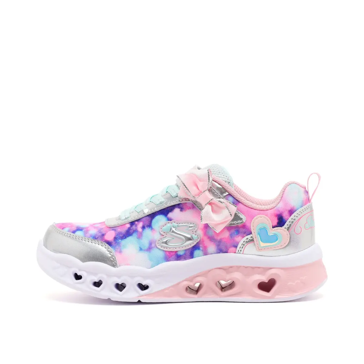Skechers Flutter Heart Lights - Blurred Love Büyük Kız Çocuk Gri Işıklı Spor Ayakkabı — Çok Renkli · 303255L-SLLP