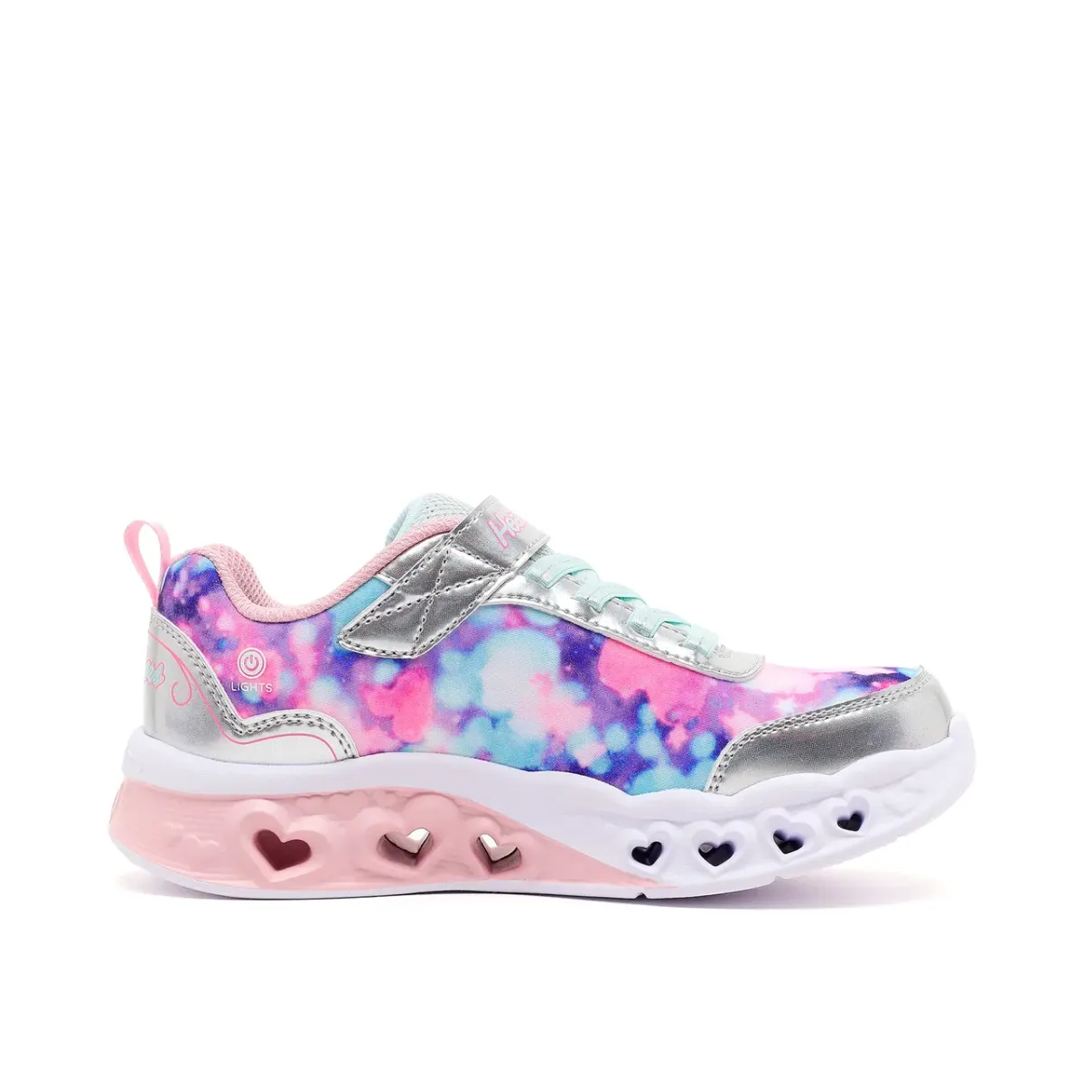 Skechers Flutter Heart Lights - Blurred Love Büyük Kız Çocuk Gri Işıklı Spor Ayakkabı — Çok Renkli · 303255L-SLLP (2/6)